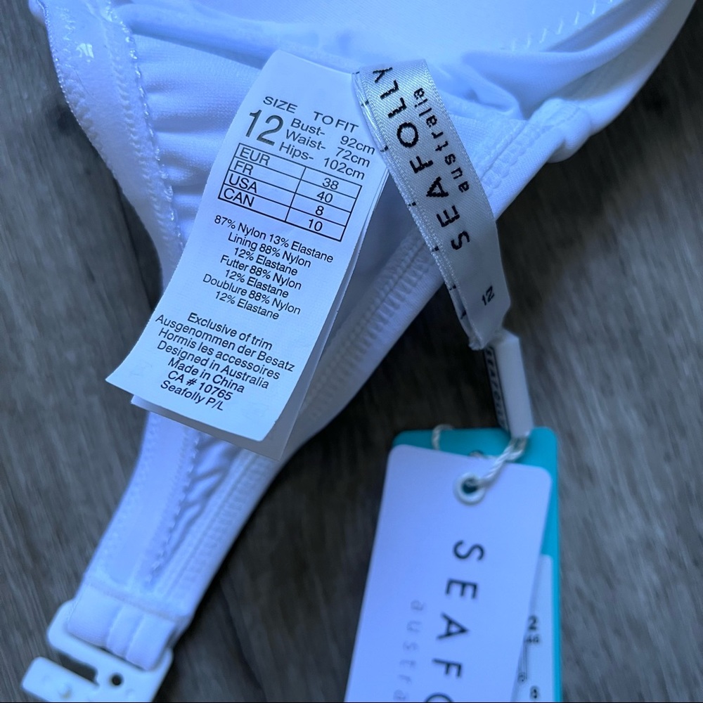 Seafolly• Active Ring Front Bralette Bikini Top White - Picture 9 of 11